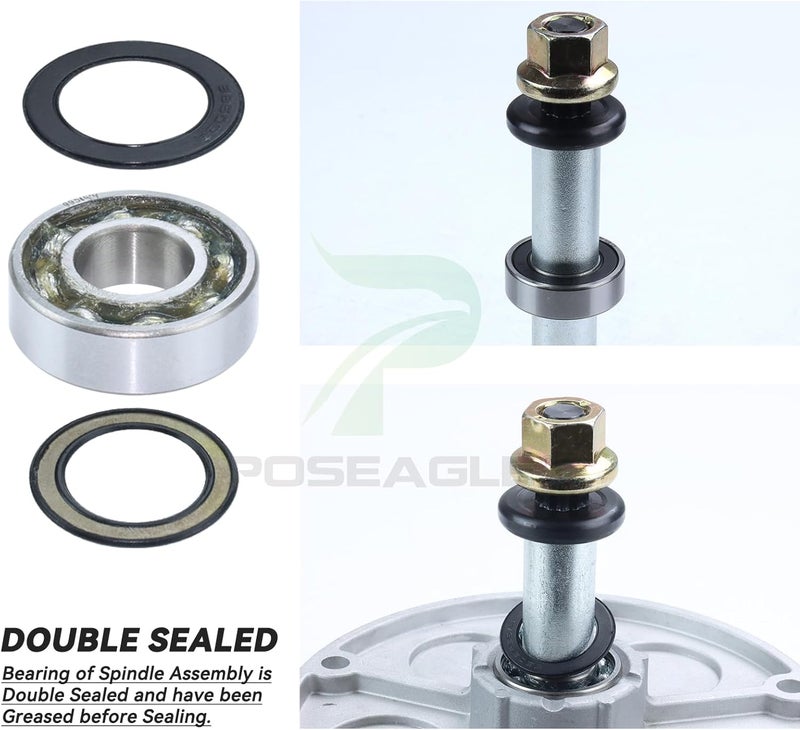 POSEAGLE 2 Pack Pre-Greased 1001046 Spindle Assembly with 92851MA Spindle Pulley Replaces Murray 492574ma Spindle Assembly, 092574, 94129MA, 092851MA for Murray 40 Inch Cut Lawn Tractors - Image 5